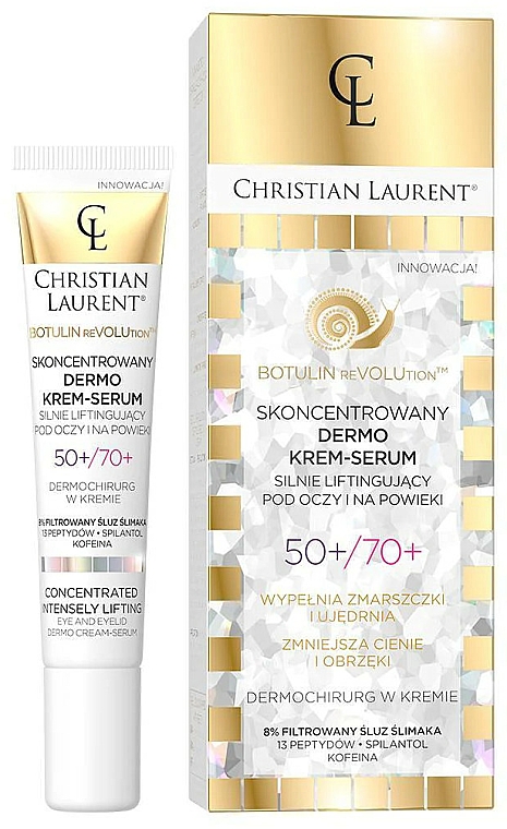 Skoncentrowany dermo krem-serum pod oczy i na powieki 50+/70+ - Christian Laurent Botulin Revolution Concentrated Dermo Cream-Serum