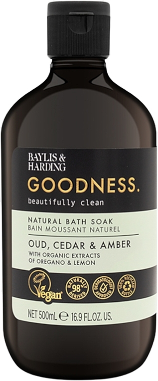 Pianka do kąpieli - Baylis & Harding Goodness Oud Cedar & Amber Natural Bath Soak — Zdjęcie N1