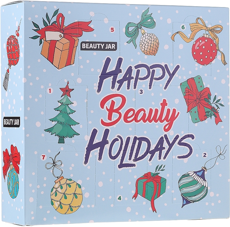 WYPRZEDAŻ Zestaw - Beauty Jar Happy Beauty Holidays (brow/mask/15 ml + f/mask/60 ml + b/scr/60 ml + lip/scr/15 ml + soap/20 g + b/oil/15 ml + lip/balm/15 ml) * — Zdjęcie N1