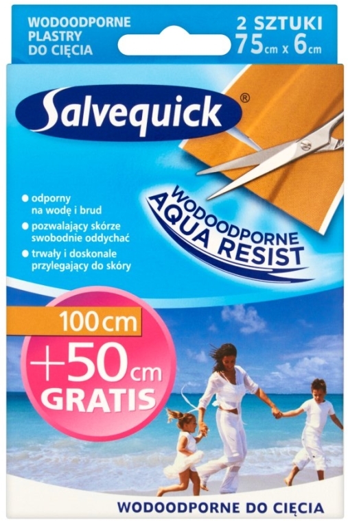 Plaster wodoodporny, 150 cm - Salvequick Aqua Resist — Zdjęcie N1