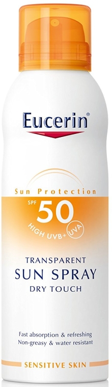Przeciwsłoneczny spray do ciała SPF 50 - Eucerin Sun Protection Transparent Sun Spray Dry Touch