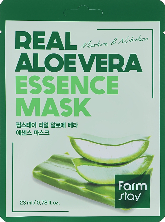Nawilżająca maska w płachcie z aloesem - FarmStay Real Aloe Vera Essence Mask