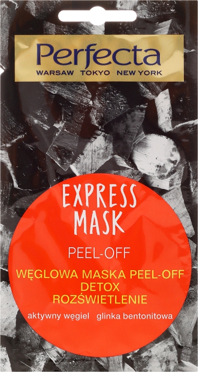 Węglowa maska do twarzy peel-off Detox i rozświetlenie - Perfecta Express Mask — Zdjęcie N1