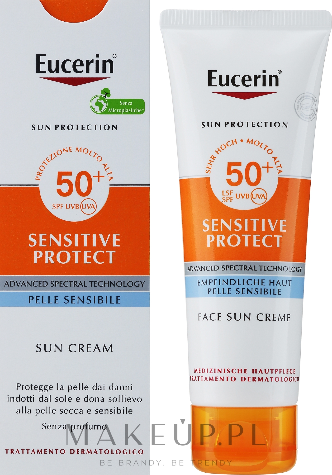 Krem ochronny do skóry wrażliwej i atopowej SPF 50+ - Eucerin Sun Sensitive Protect — Zdjęcie 50 ml