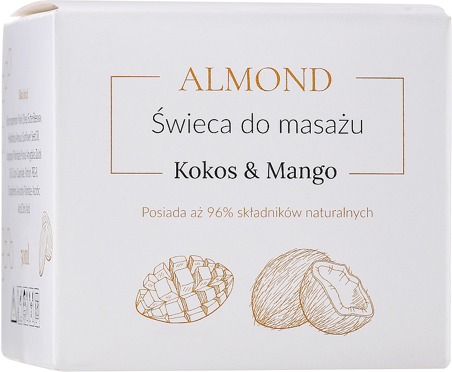 Świeca do masażu Kokos i mango - Almond Cosmetics Coconut & Mango Massage Candle — Zdjęcie N2