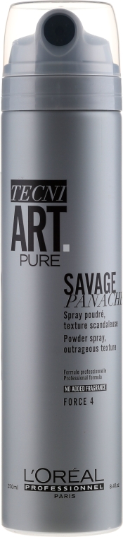 Bezzapachowy teksturyzujący puder w sprayu - L'Oréal Professionnel Tecni.Art Pure Savage Panache — Zdjęcie N2