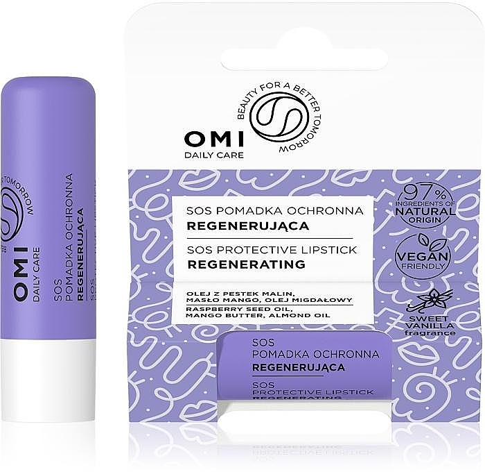 Rewitalizujący balsam do ust - Allvernum Omi Daily Care SOS Protective Lipstick Regeneration — Zdjęcie N1