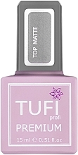Top do paznokci, matowy, 15 ml - Tufi Profi Premium Matte Top — Zdjęcie N1