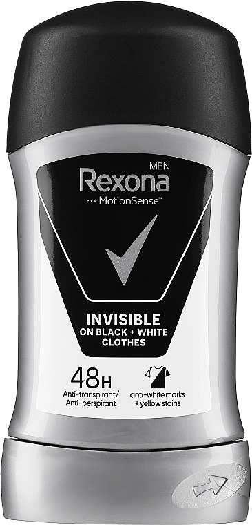Antyperspirant w sztyfcie Invisible Black+White - Rexona Men Deodorant Stick