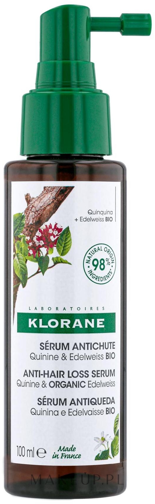 Serum przeciw wypadaniu włosów - Klorane Hair Strengthening Serum With Quinine & Organic Edelweiss Against Hair Loss — Zdjęcie 100 ml