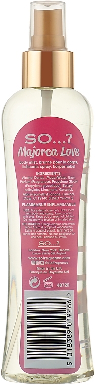 Spray do ciała - So…? Majorca Love Body Mist — Zdjęcie N3