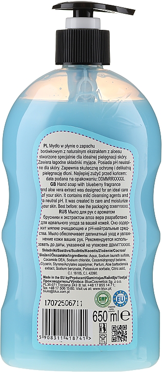 Mydło w płynie Borówka z aloesem - Naturaphy Blueberry & Aloe Vera Hand Soap — Zdjęcie N2