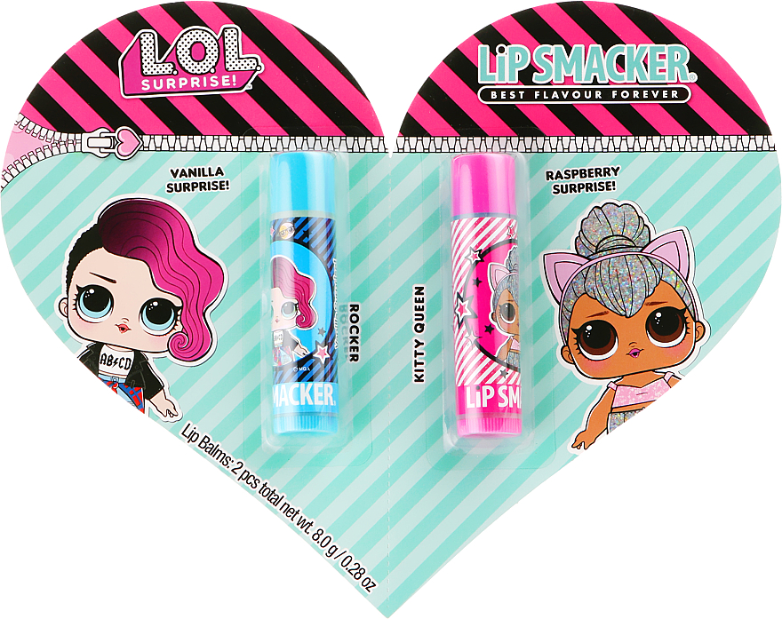 Zestaw balsamów do ust - Lip Smacker L.O.L. Surprise! Rocker + Kitty Queen (lip/balm 2 x 4 g)	 — Zdjęcie N1