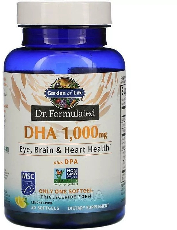 Suplement diety DHA 1000 mg, kapsułki - Garden Of Life Dr. Formulated DHA 1,000 mg — Zdjęcie N1