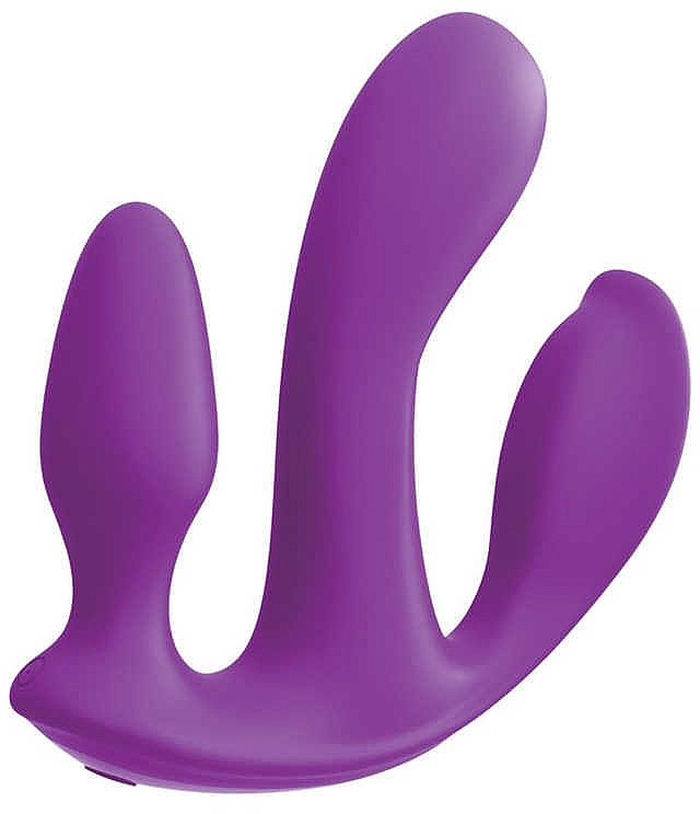 PRZECENA! Stymulator wibracyjny o potrójnym działaniu i zdalnym sterowaniu, fioletowy - PipeDream Threesome Total Ecstasy Purple * — Zdjęcie N1