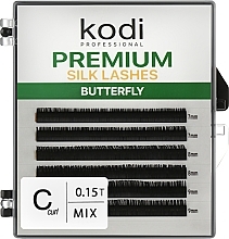 Sztuczne rzęsy Butterfly Green C 0.15 (6 rzędów: 7/9) - Kodi Professional — Zdjęcie N1