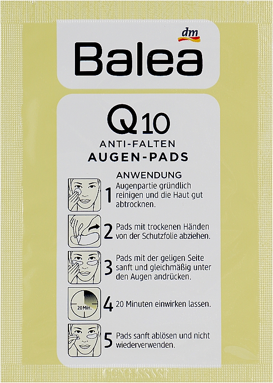 Płatki przeciwzmarszczkowe dla skóry wokół oczu z Q10 - Balea Augen Pads Q10 Anti-Falten — Zdjęcie N2