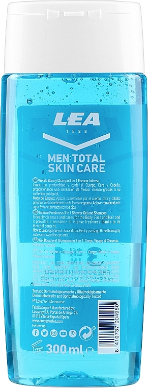 Intensywnie odświeżający żel pod prysznic 3 w 1 - Lea Men Total Skin Care Intense Freshness Shower Gel & Shampoo — Zdjęcie N2