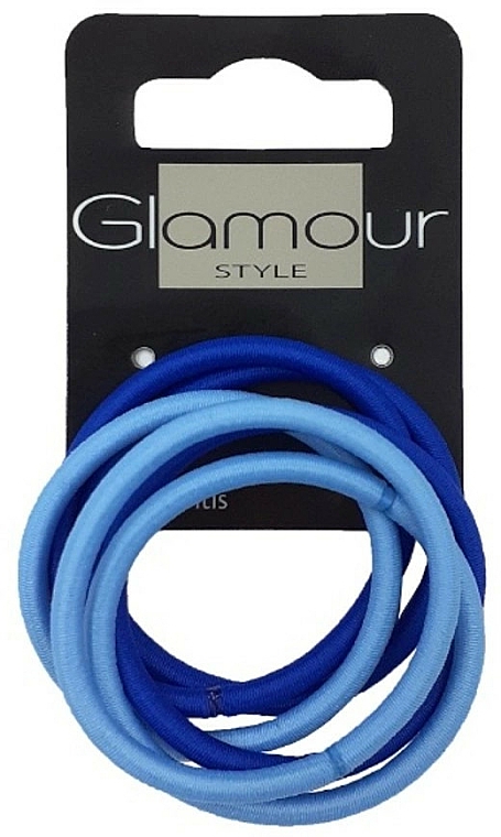 Gumki do włosów bez metalu, niebieskie - Glamour — Zdjęcie N1