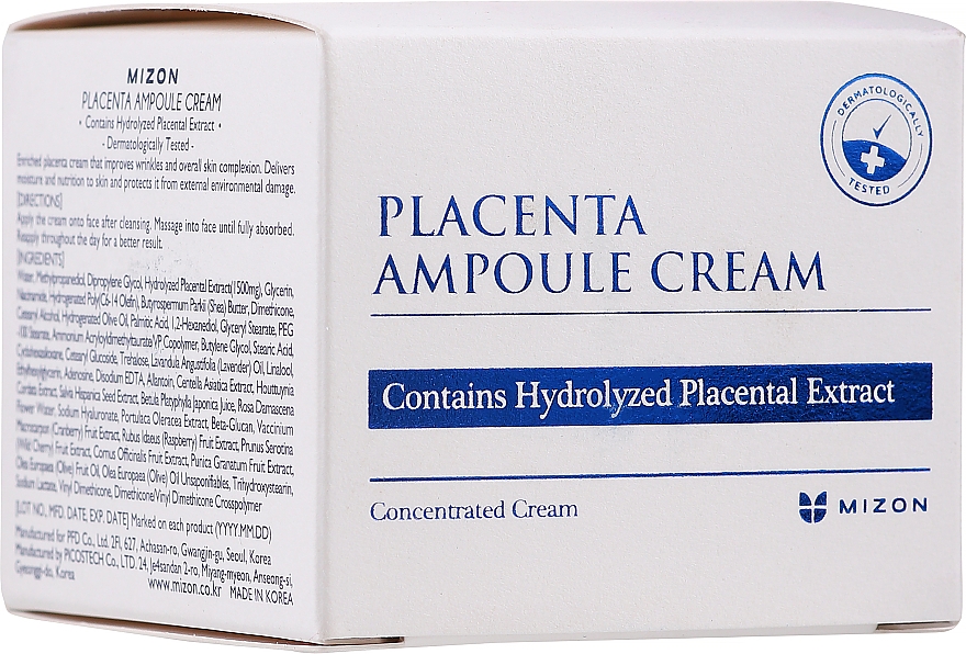 Nawilżający krem z placentą do twarzy - Mizon Placenta Ampoule Cream — Zdjęcie N2
