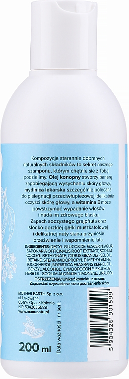 Naturalny szampon do włosów z olejem konopnym - Manu Natu  — Zdjęcie N2
