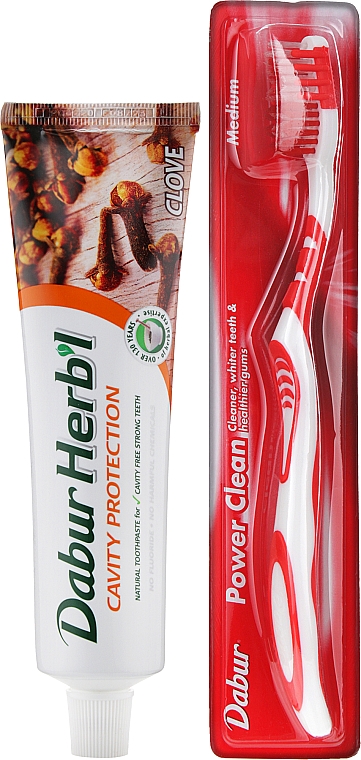 Zestaw "Clove" - Dabur Herb`l (toothbrush + toothpaste 150 g) — Zdjęcie N2