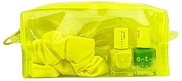 Kup Zestaw - Inuwet Yellow Neon Beauty Mania Kit (nail/polish/5ml*2+acc/1pcs+bag/1pcs)