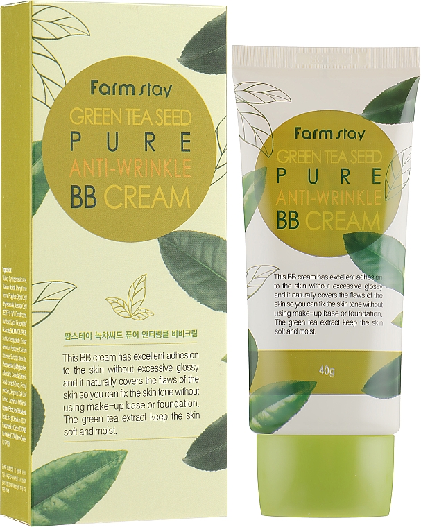 Przeciwzmarszczkowy krem BB do twarzy z ekstraktem z nasion zielonej herbaty - FarmStay Green Tea Seed Pure Anti-Wrinkle BB Cream