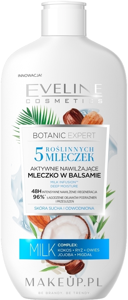 Aktywnie nawilżające mleczko do ciała w balsamie - Eveline Cosmetics Botanic Expert — Zdjęcie 350 ml