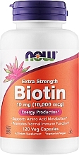 Kapsułki wegetariańskie z biotyną 10 mg - Now Foods Biotin — Zdjęcie N1