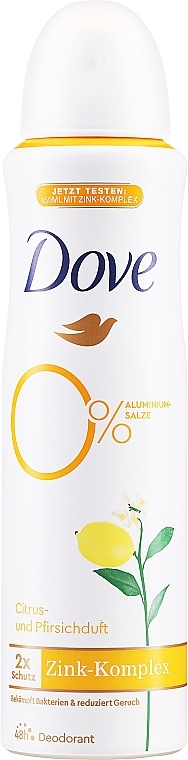Dezodorant w sprayu Cytrusy i brzoskwinie, bez aluminium - Dove Go Fresh Citrus & Peach Deodorant — Zdjęcie N1