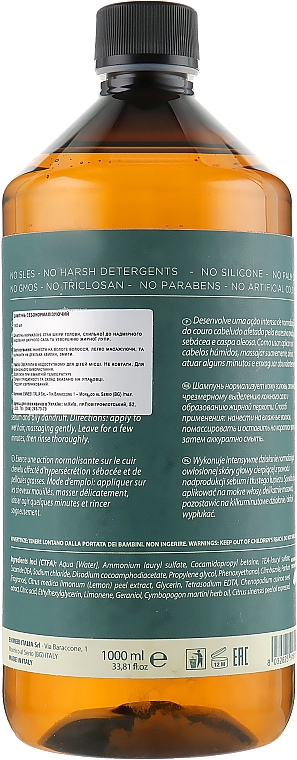 Szampon sebonormalizujący - Emmebi Italia Natural Solution Sebum Remedy Shampoo — Zdjęcie N4