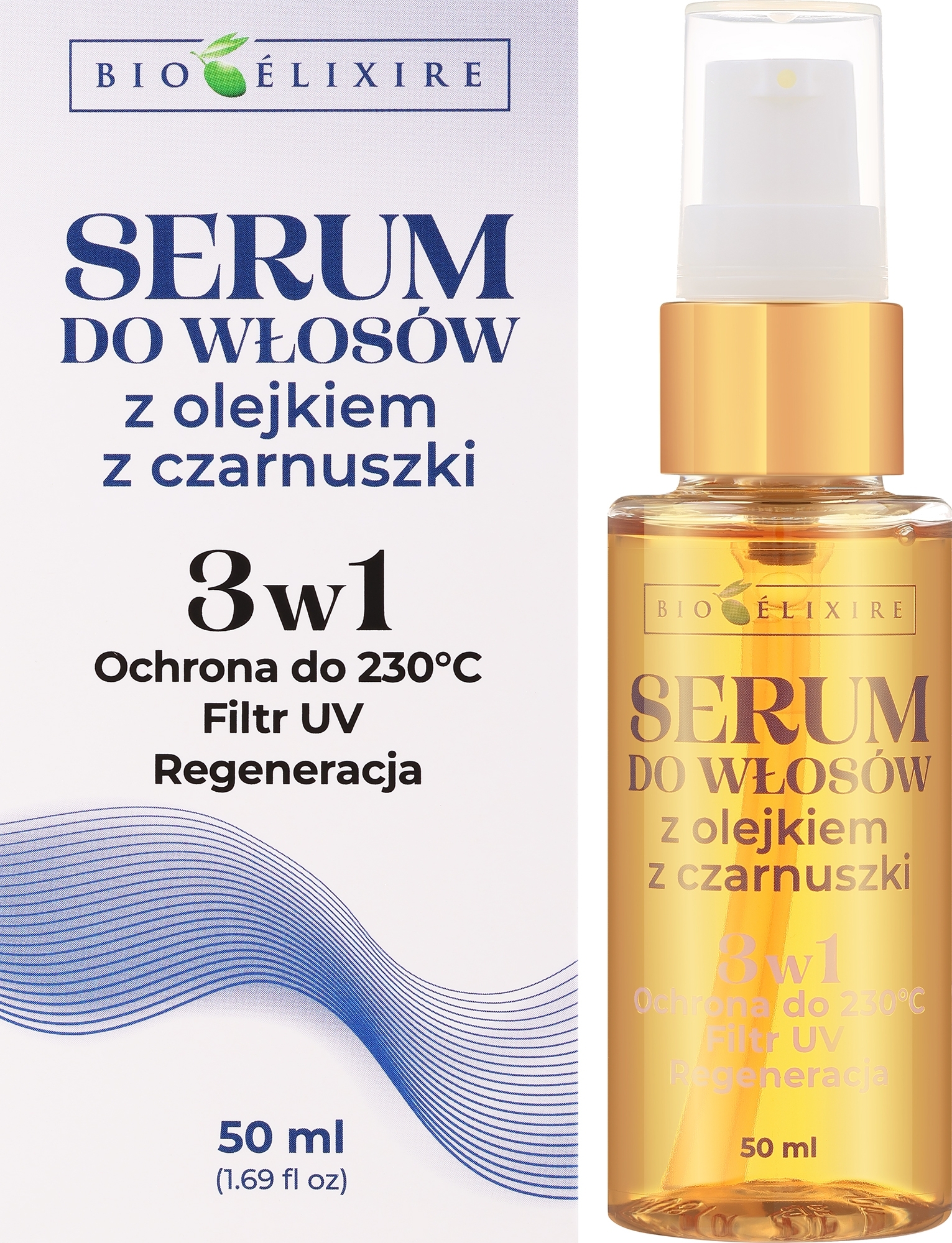 Serum do włosów z czarnuszką 3 w 1 - Bioelixire — Zdjęcie 50 ml