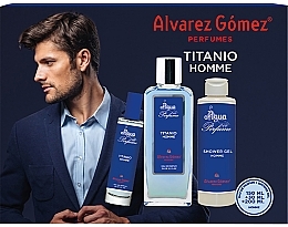 Alvarez Gomez Agua de Perfume Titanio - Zestaw (edp 150 ml + edp 30 ml + sh/gel 200 ml) — Zdjęcie N1