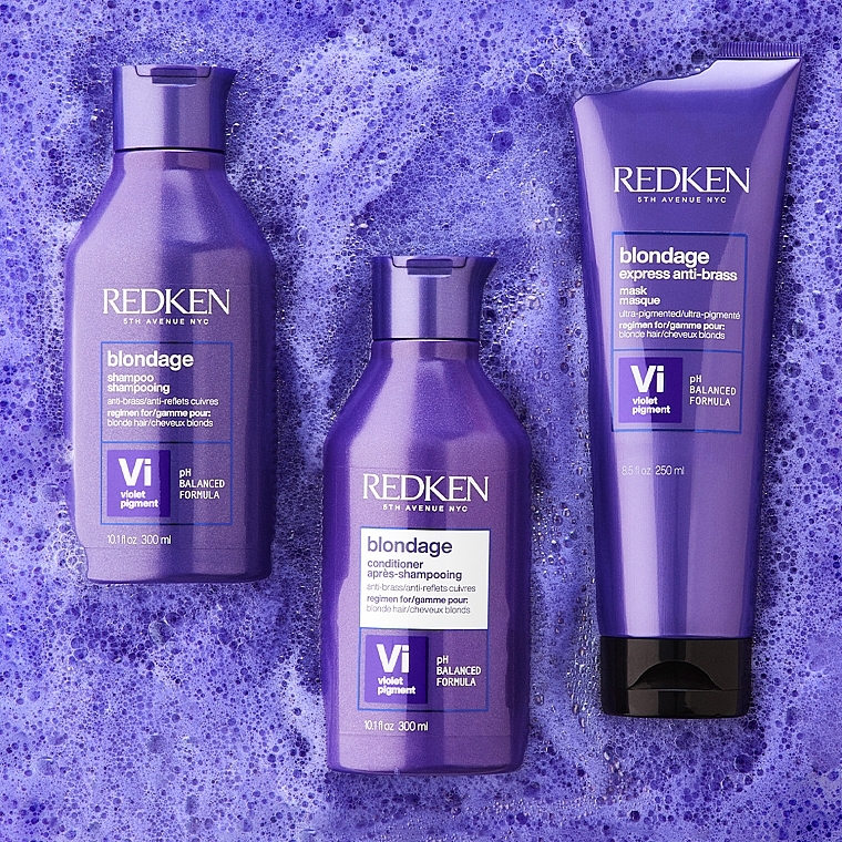 Maska neutralizująca żółte tony włosow blond i rozjaśnianych - Redken Color Extend Blondage Express Anti-Brass Mask — Zdjęcie N5