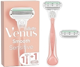 Maszynka do golenia różowa + 1 wymienny wkład - Gillette Venus Smooth Sensitive — Zdjęcie N1