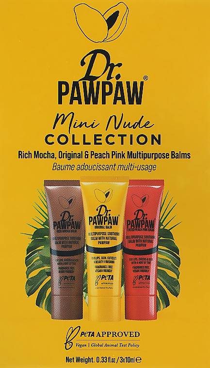 Zestaw - Dr. PAWPAW Mini Nude Trio Collection (3 x balm/10ml) — Zdjęcie N1