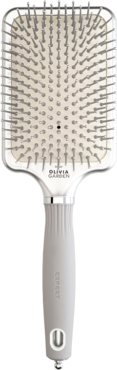 Szczotka do włosów - Olivia Garden Expert Care Rectangular Nylon Silver L — Zdjęcie N1