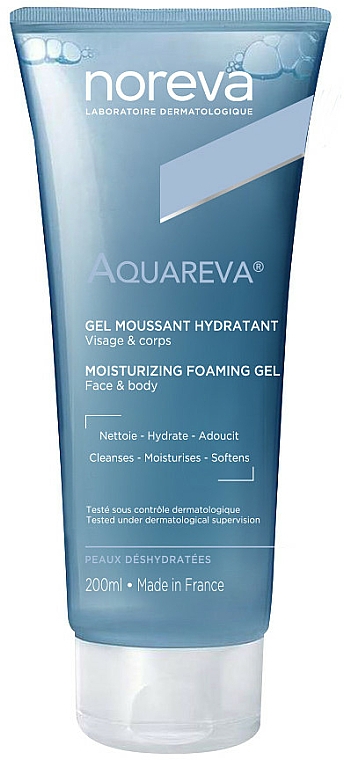 Nawilżający żel w piance do twarzy i ciała - Noreva Laboratoires Aquareva Gel Moussant Hydratant — Zdjęcie N1