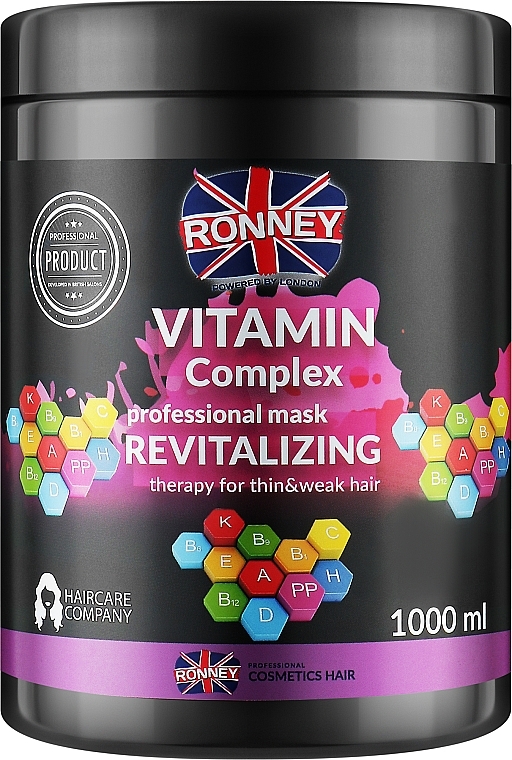 Witaminowa maska do włosów cienkich i osłabionych - Ronney Professional Vitamin Complex Revitalizing Mask — Zdjęcie N2