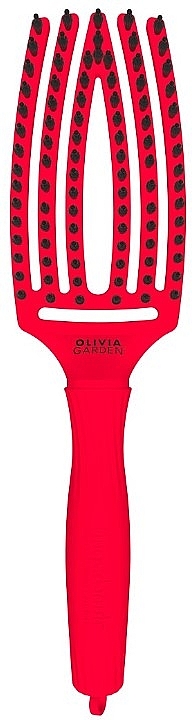 Szczotka do włosów, czerwona - Olivia Garden Finger Brush Amour Edition Passion Red — Zdjęcie N1