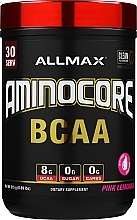 BCAA z witaminami, różowa lemoniada - AllMax Nutrition Aminocore BCAA Pink Lemonade — Zdjęcie N1