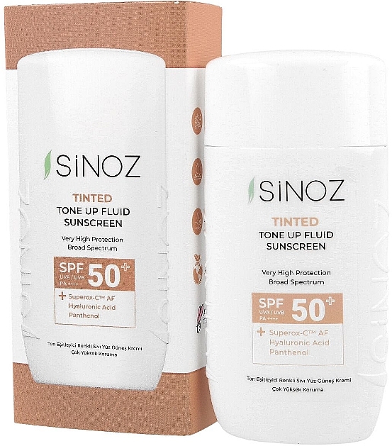 Tonujący krem przeciwsłoneczny w płynie SPF 50+ - Sinoz Tinted Tone Up Fluid Sunscreen SPF50+ — Zdjęcie N1