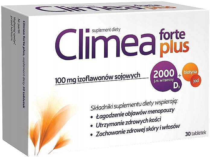 Suplement diety dla kobiet w okresie menopauzy - Aflofarm Climea Forte Plus — Zdjęcie N1