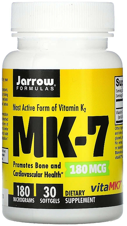 Najbardziej aktywna forma witaminy K2 - Jarrow Formulas Vitamin K2 MK-7 180mcg — Zdjęcie N3