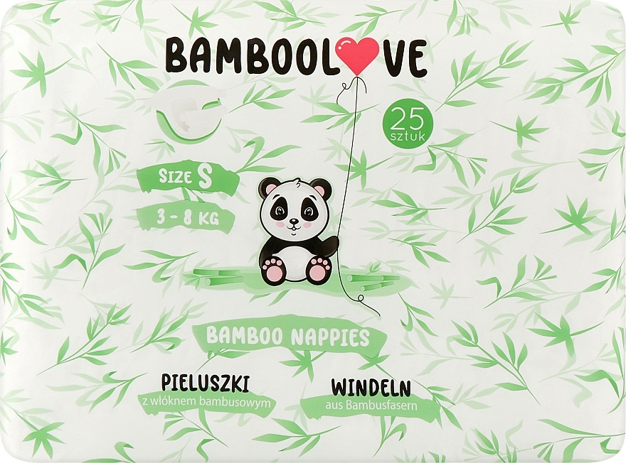 Pieluszki bambusowe, S (3-8 kg ), 25 szt. - Bamboolove — Zdjęcie N1