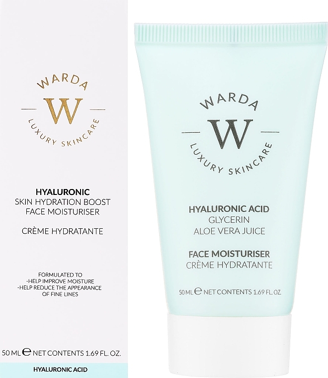 Krem nawilżający z kwasem hialuronowym zwiększający poziom nawilżenia skóry - Warda Hyaluronic Acid Face Moisturiser — Zdjęcie N1