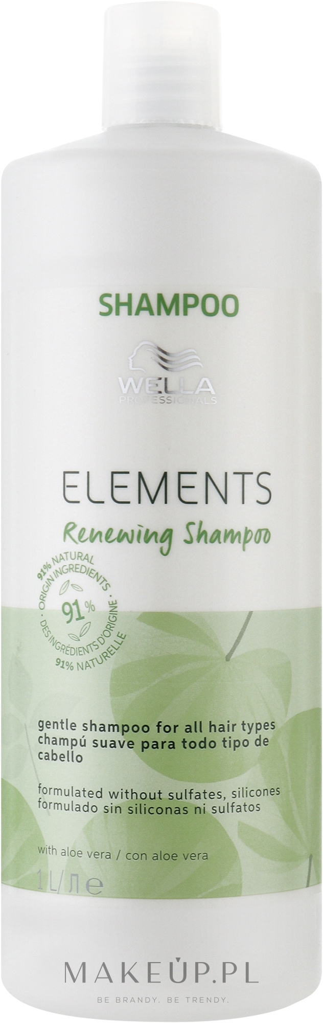 Regenerujący szampon do włosów Aloes - Wella Professionals Elements Renewing Shampoo Gentle Shampoo For All Hair Types — Zdjęcie 1000 ml