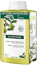 Kup Zestaw - Klorane Purifying Normal To Oily Hair (shmp 2 x 400 ml)