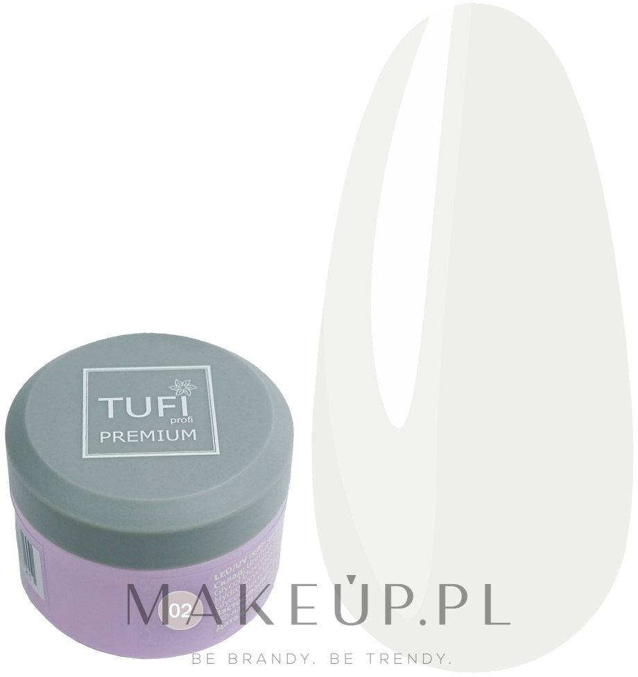 Żel do przedłużania paznokci - Tufi Profi Premium LED/UV Gel 02 Milk — Zdjęcie 5 g